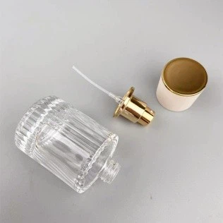 33ml Vertical Striped Screw Port Cylindrical Perfume Bottle